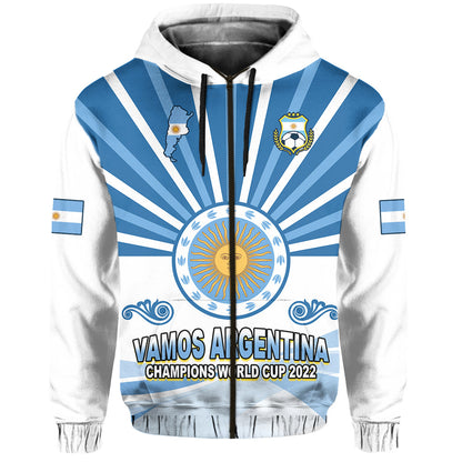 Argentina Football Hoodie The Sun WC2022 Soccer Vamos La Albiceleste