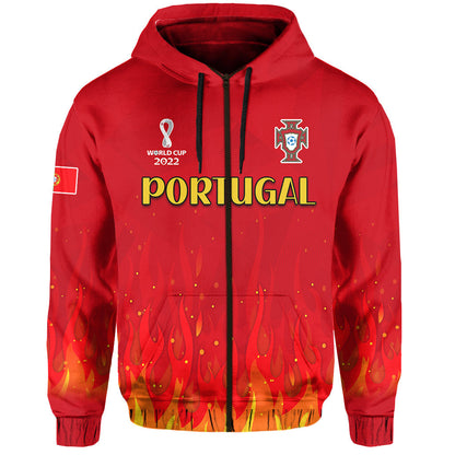 Portugal Football Hoodie Champions Soccer World Cup My Heartbeat Fire