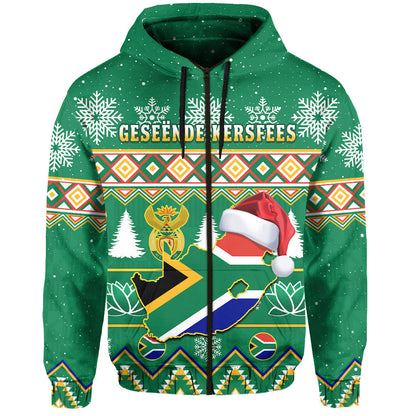 South Africa Christmas Hoodie King Protea Geseende Kersfees