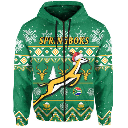 South Africa Rugby Christmas Hoodie Springboks Proud Geseende Kersfees
