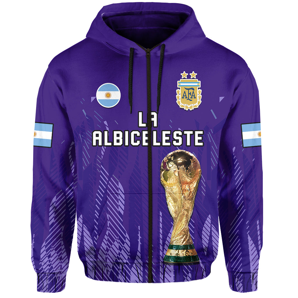 Argentina Football Hoodie La Albiceleste Campeon Proud Purple 2022