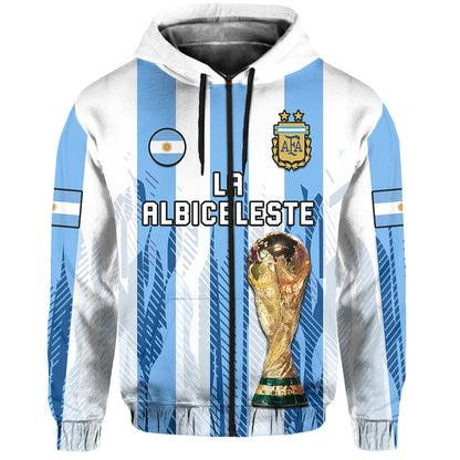 Argentina Football Hoodie La Albiceleste Campeon Proud White 2022
