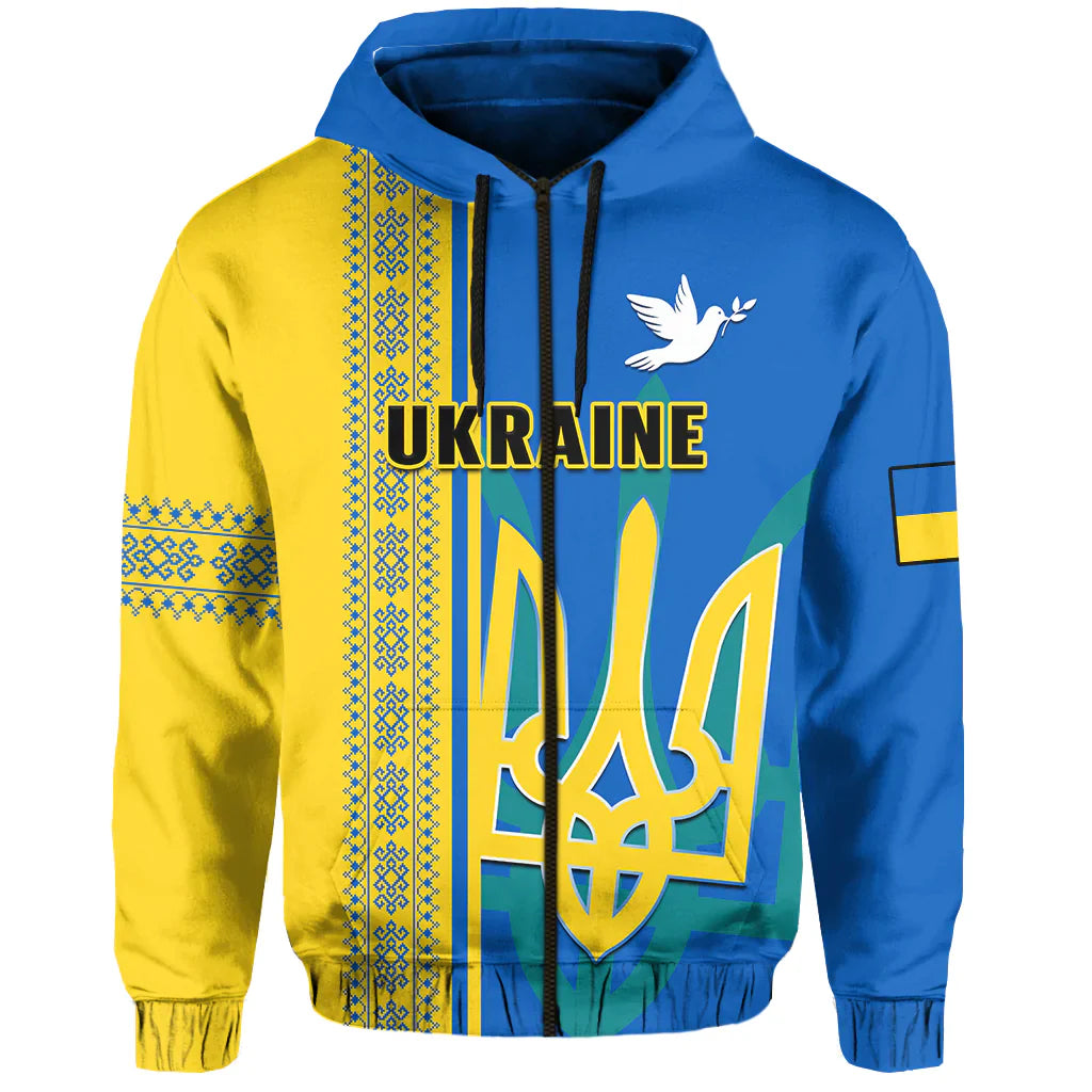 Custom Ukraine Unity Day Hoodie Folk Ukrainian Coat Of Arms