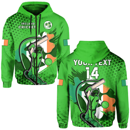 Custom Ireland CrickeHoodie Irish Flag Shamrock Sporty Style