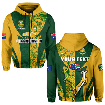 Custom Australia Rugby and South Africa Rugby Hoodie Wallabies Mix Springboks Sporty