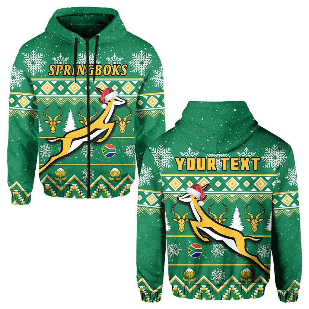 Custom South Africa Rugby Christmas Hoodie Springboks Proud Geseende Kersfees