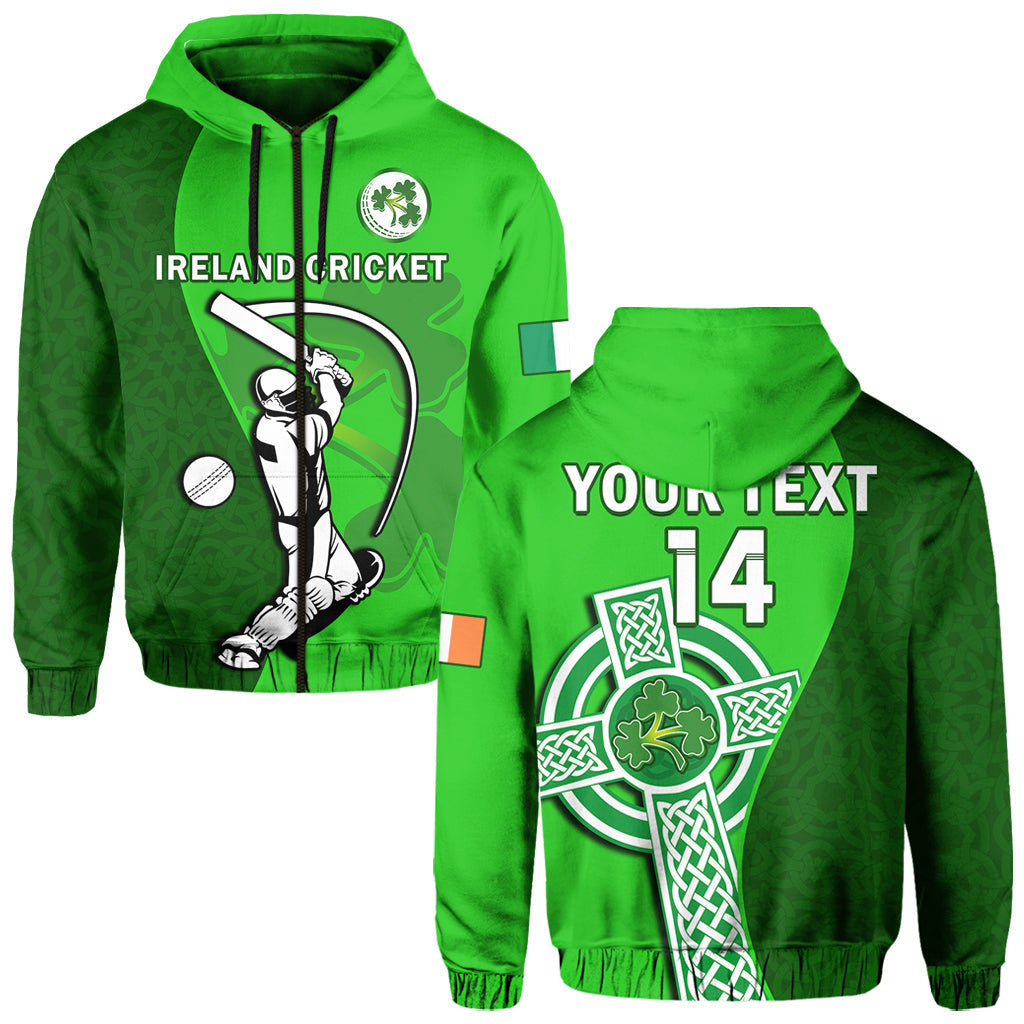 Custom Ireland CrickeHoodie Irish Flag Celtic Cross Sporty Style