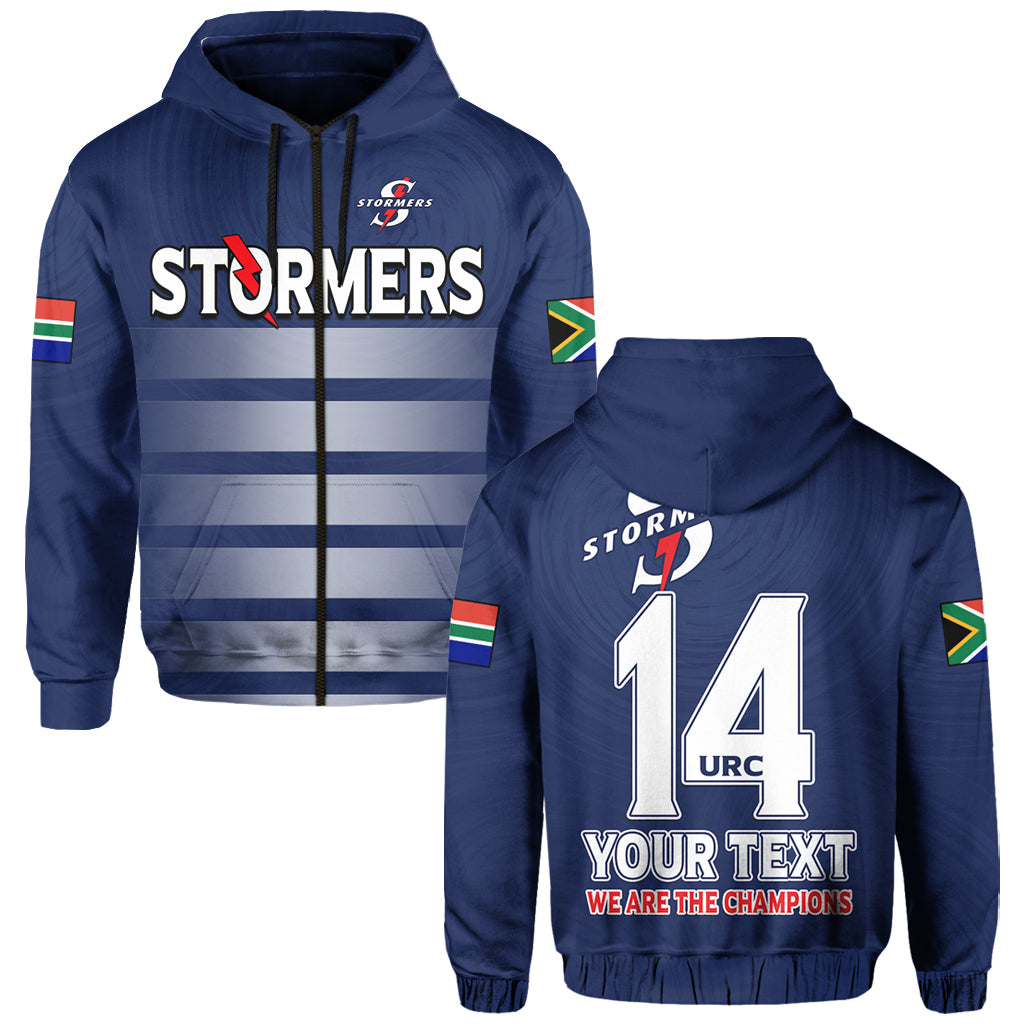 Custom Stormers South Africa Rugby Hoodie We Are The Champions URC Unity