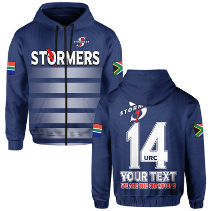 Custom Stormers South Africa Rugby Hoodie We Are The Champions URC Unity