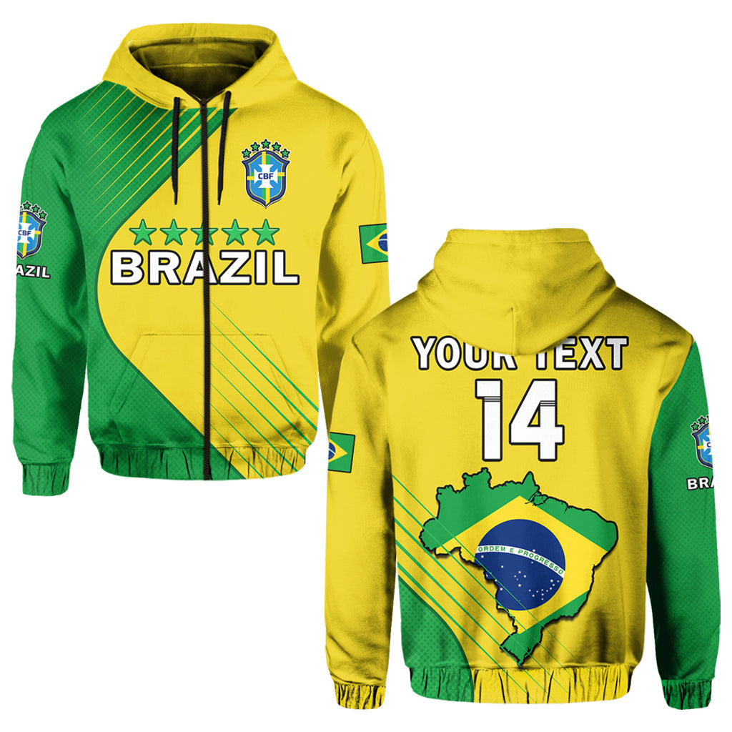 Custom Brazil Football Hoodie Brazil Map Come On Canarinho Sporty Style