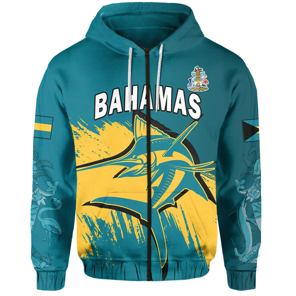 Bahamas Hoodie Blue Marlin With Bahamian Coat Of Arms