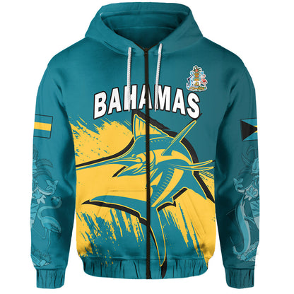 Bahamas Hoodie Blue Marlin With Bahamian Coat Of Arms