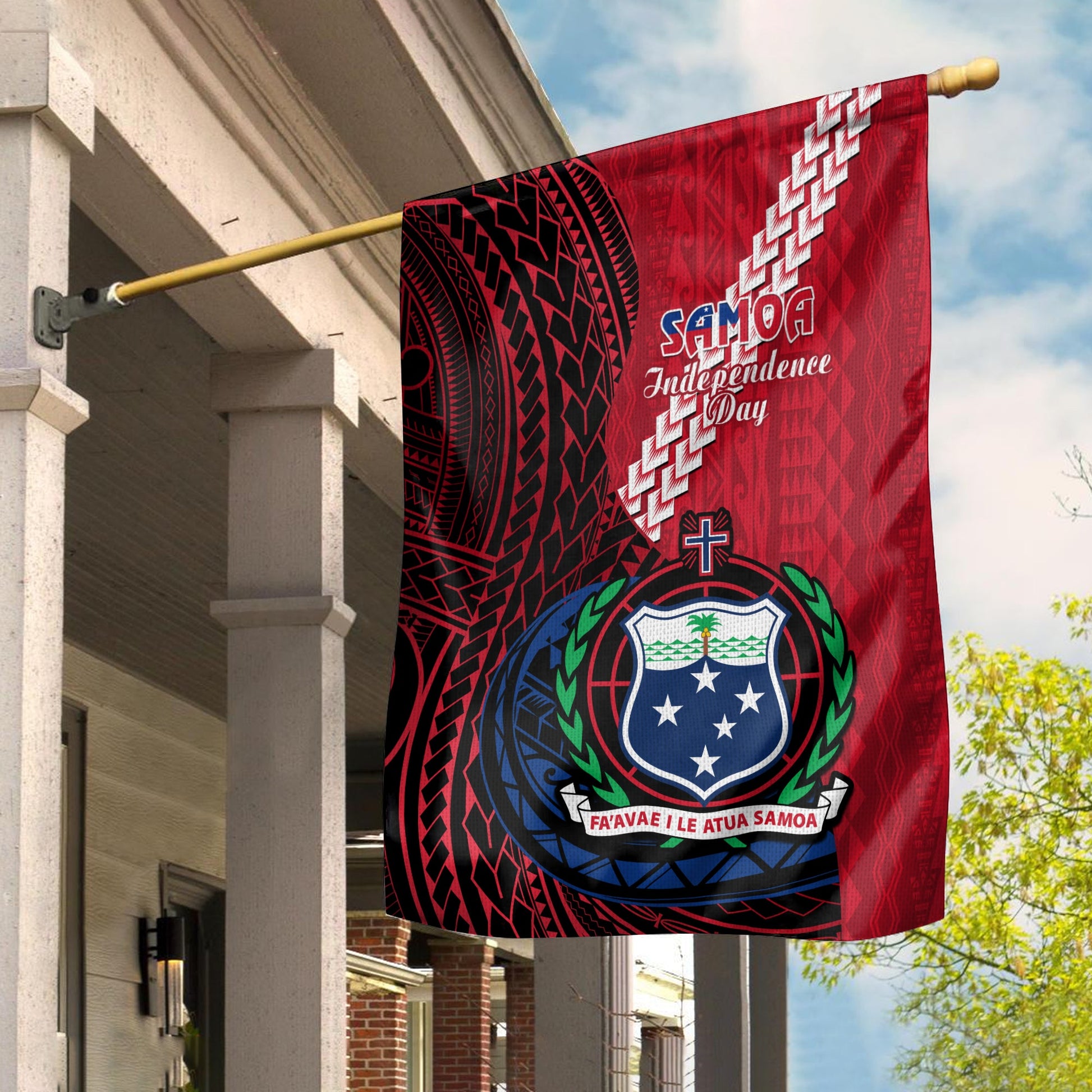 Samoa Flag Happy Independence Day Samoan Red Pattern