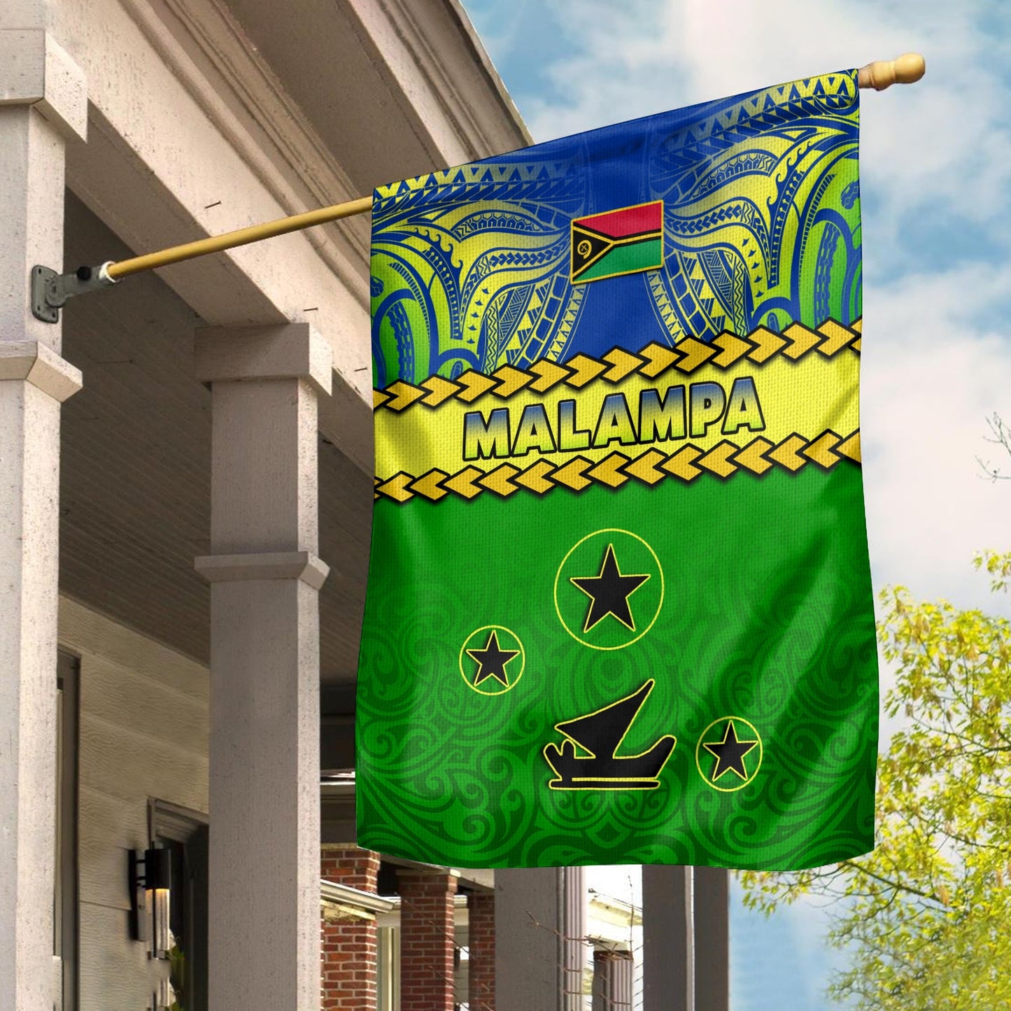 Malampa Province Flag Vanuatu Pig Tusk Polynesian Flag Style