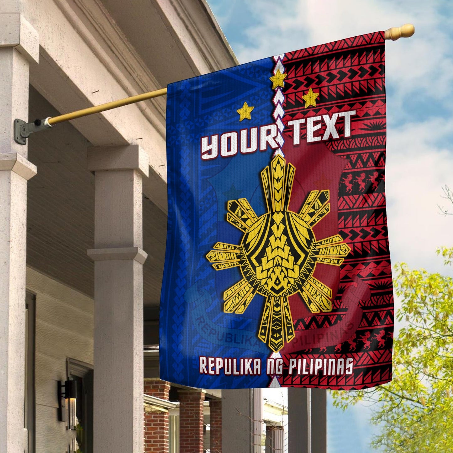 (Custom Personalised) Philippines Flag Pilipinas Sun Mix Polynesian Pattern