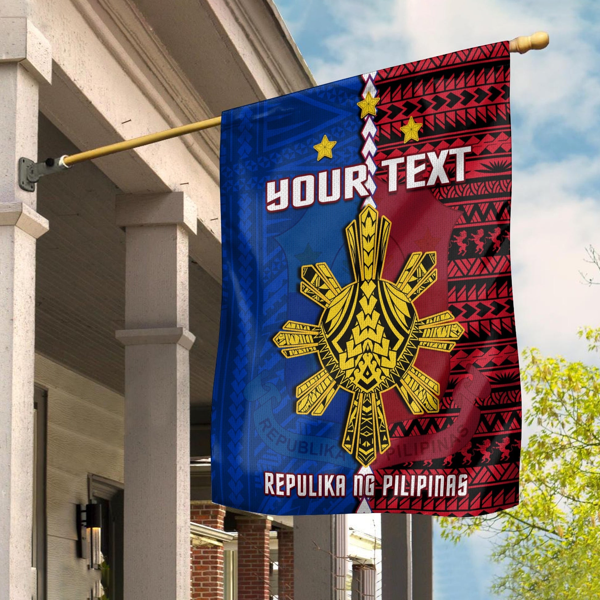(Custom Personalised) Philippines Flag Pilipinas Sun Mix Polynesian Pattern