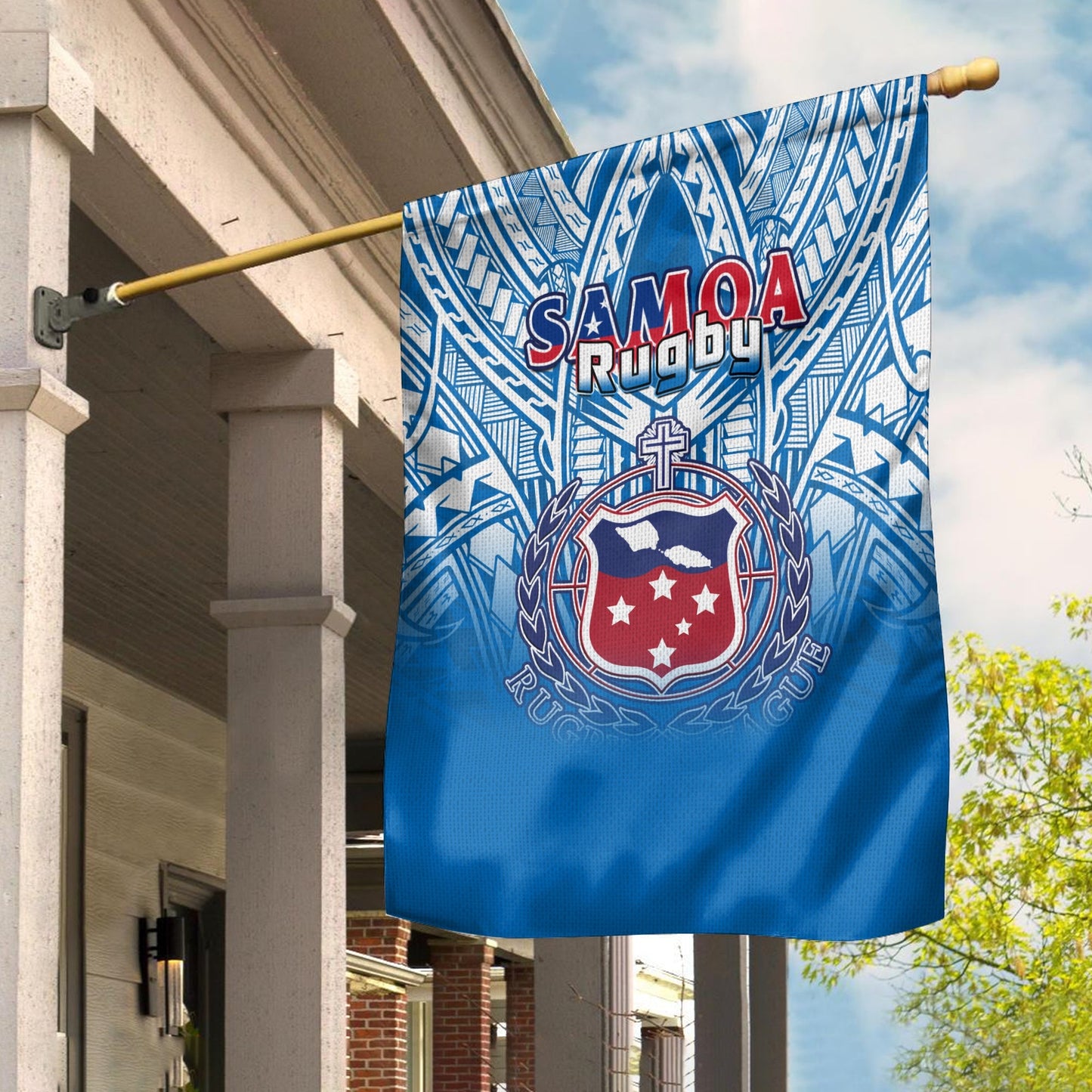 Samoa Rugby Flag Toa Samoa Polynesian Pacific Blue Version