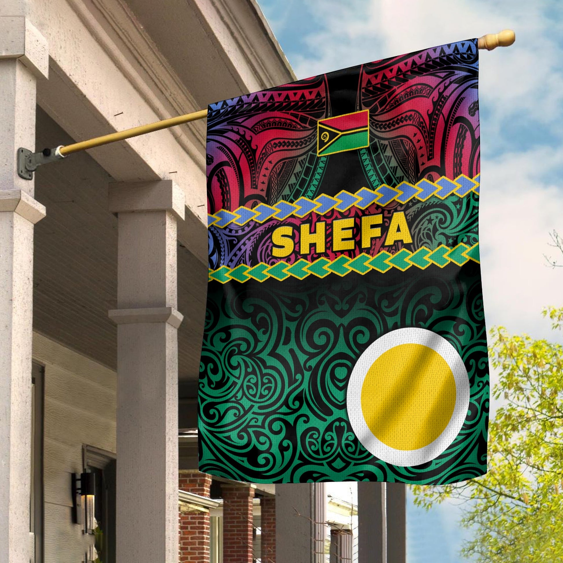Shefa Province Flag Vanuatu Pig Tusk Polynesian Flag Style