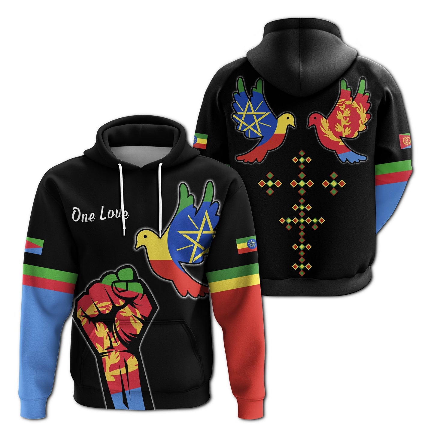 Ethiopia And Eritrea Hoodie One Love