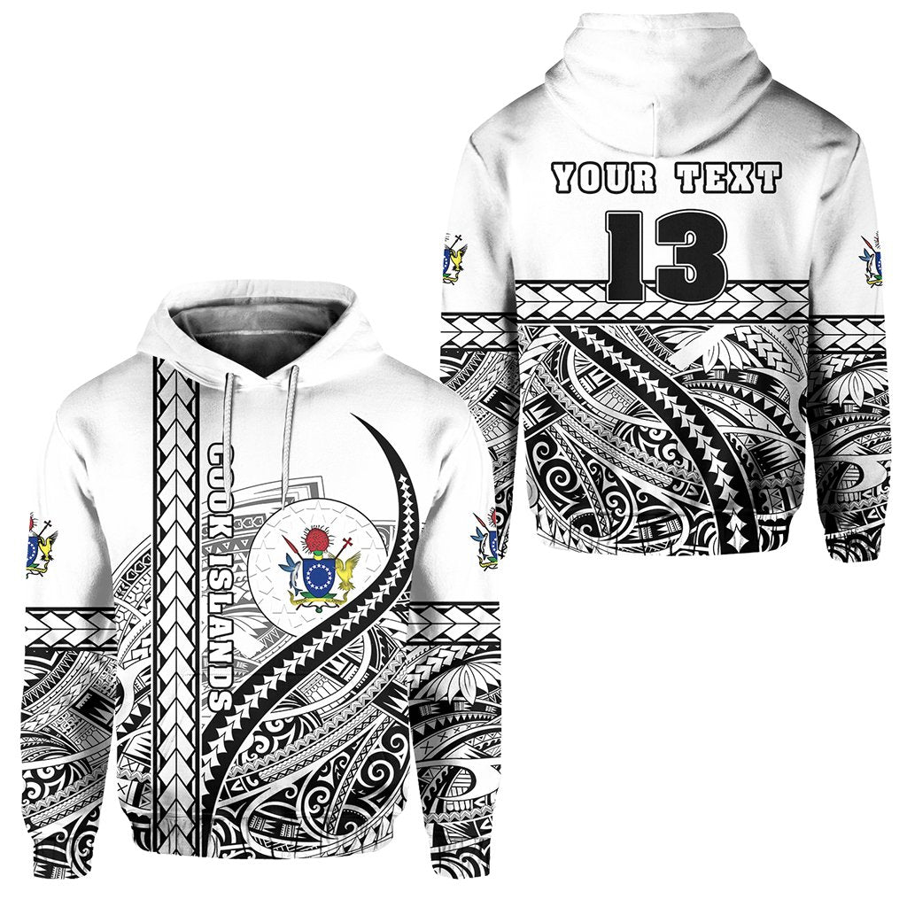 Custom Text Cook Islands Rugby Hoodie Simple Custom Text and Number