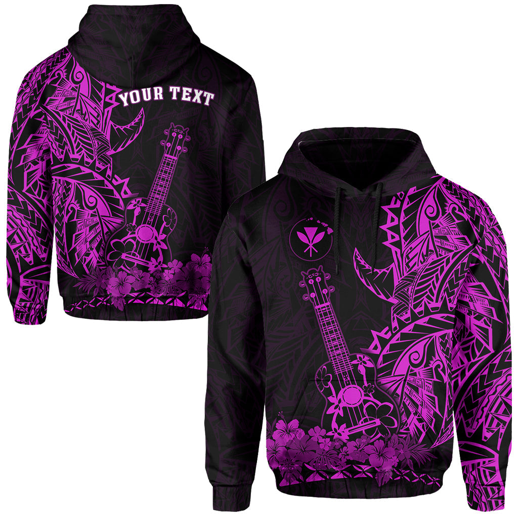 ( Personalised) Hawaii Polynesian Hoodie Ukulele Purple