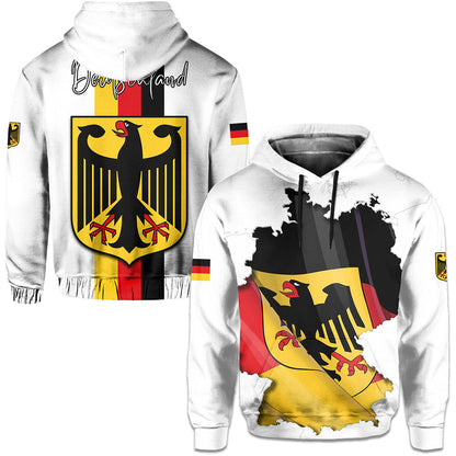 Custom Germany Hoodie Grunge Deutschland Map and Coat Of Arms