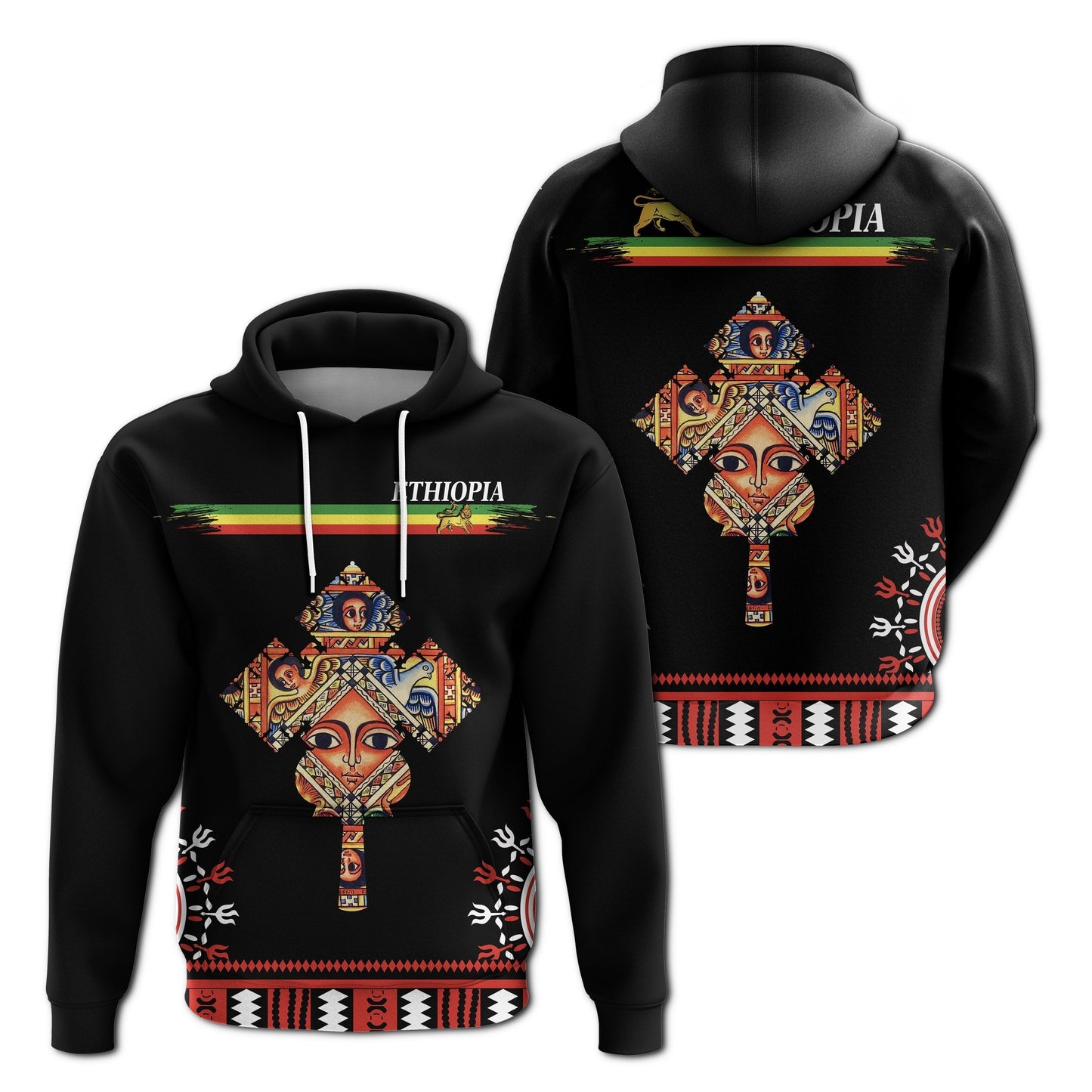 Ethiopia Hoodie Ethiopian Cross