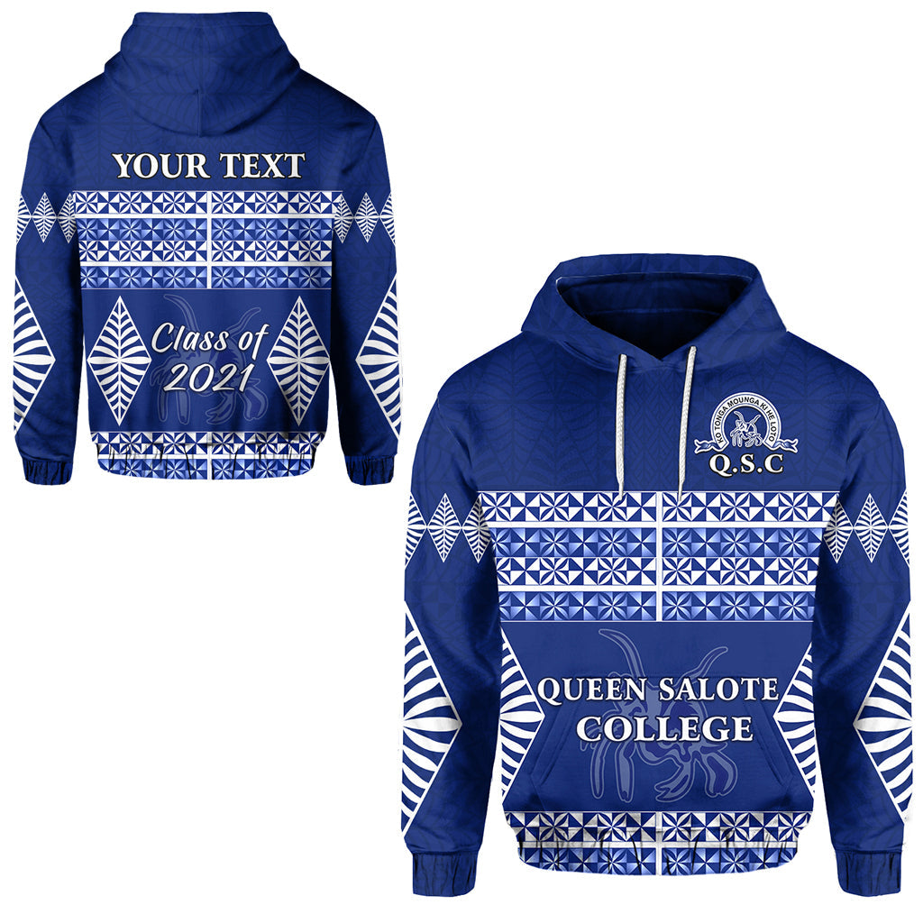 ( Personalised) Queen Salote College Hoodie Tonga Pattern Class Year and Your Text