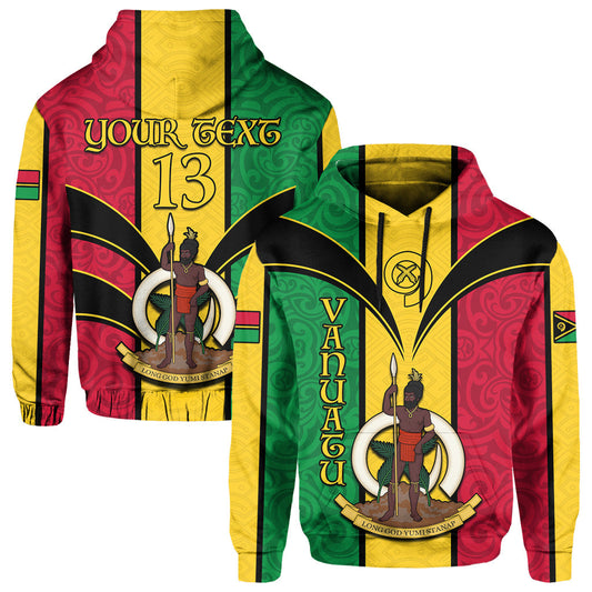 Custom Text  Text and Number Vanuatu Hoodie Pig Tusk Polynesian
