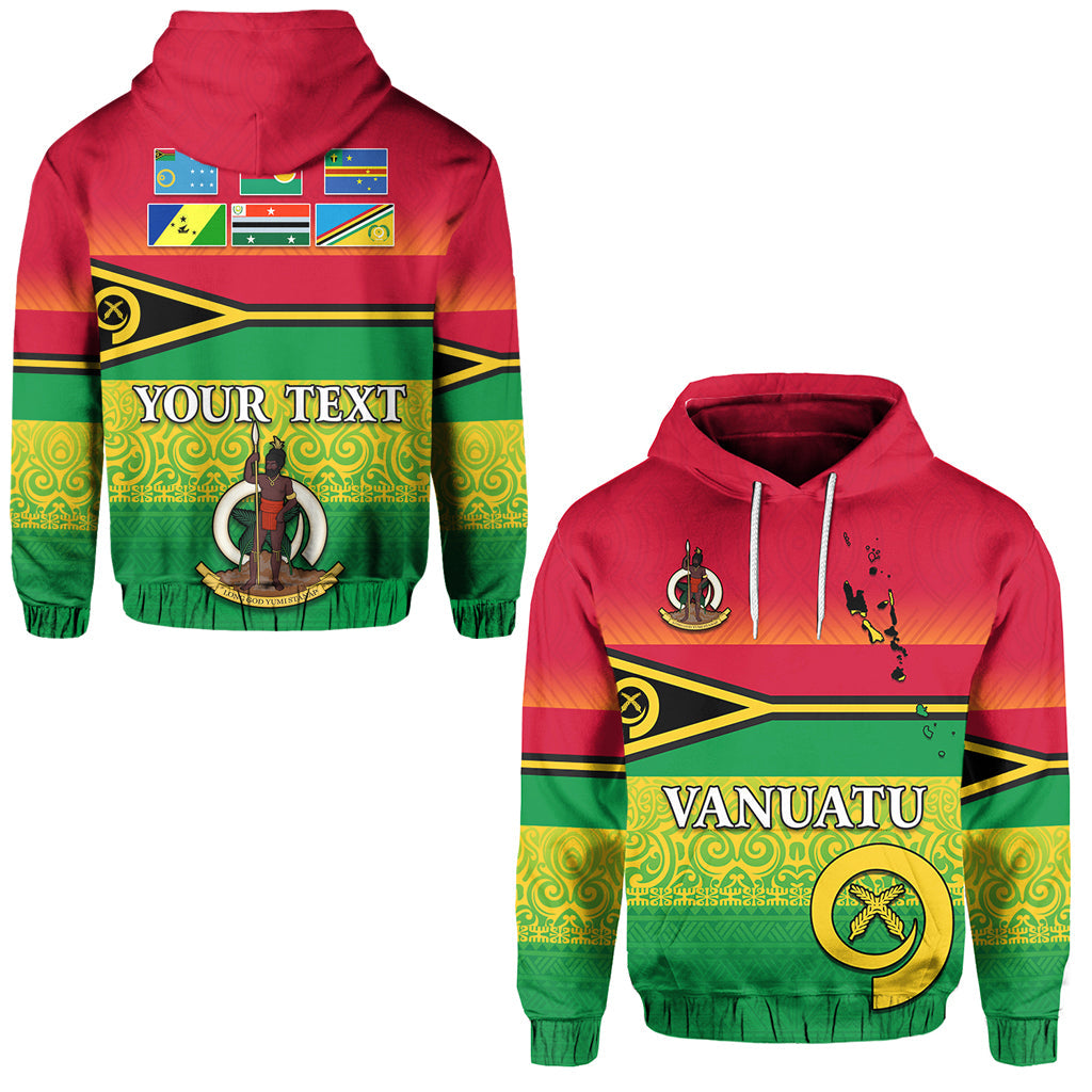 ( Personalised) Vanuatu Color Hoodie Six Provinces and Map
