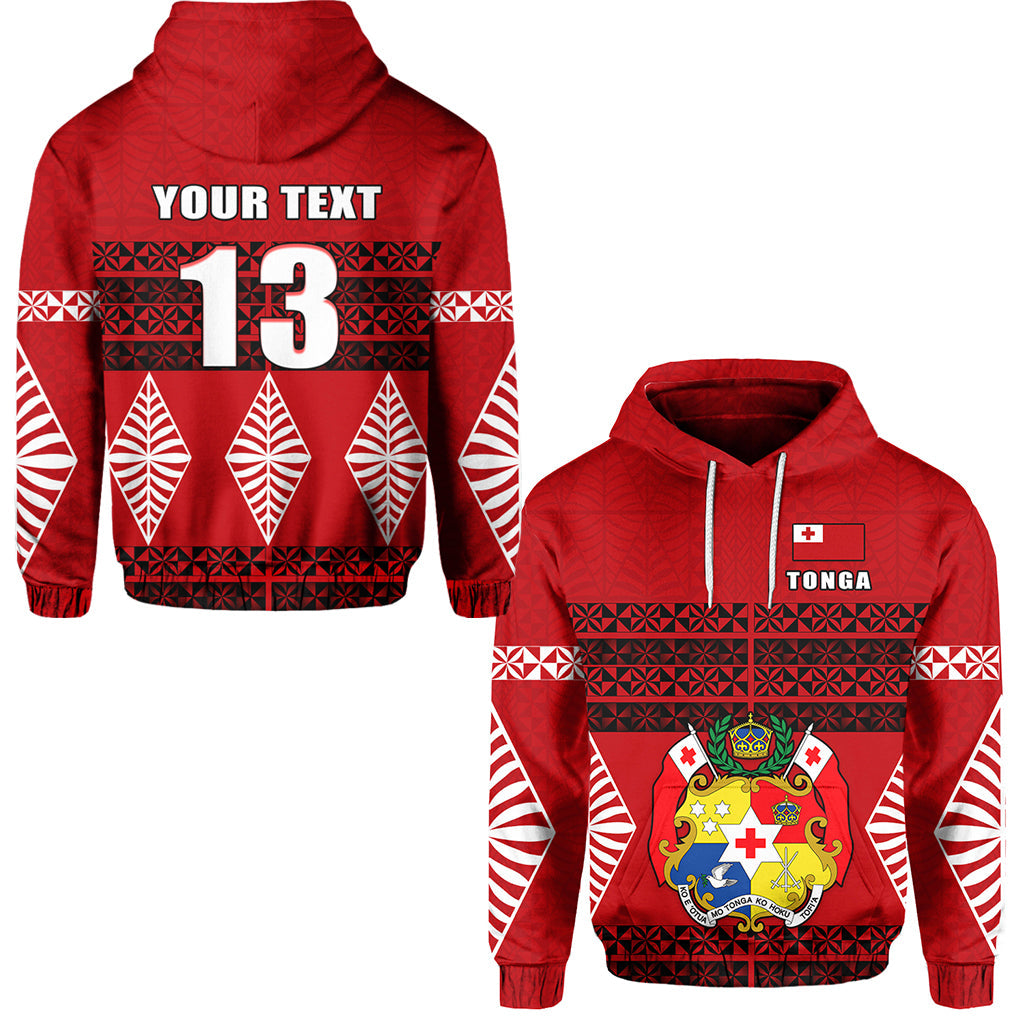 ( Personalised) Tonga Hoodie Tongan Pattern Text and Number