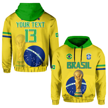Custom Brazil Football Hoodie Go Champions Selecao Campeao
