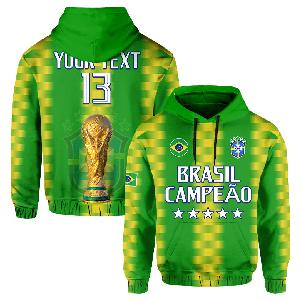 Custom Brazil Football Champions Hoodie Proud Selecao