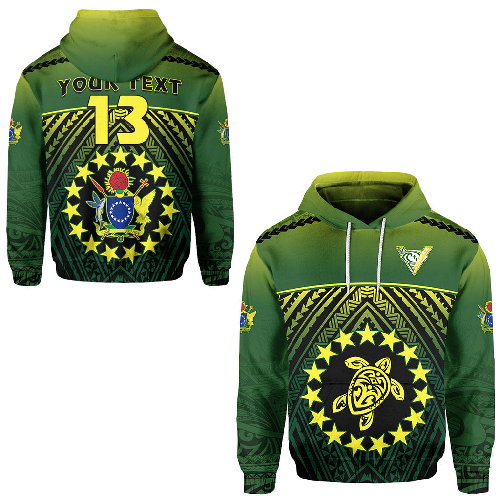 ( Personalised) The Kuki's Hoodie Cook Islands Rugby Text and Number