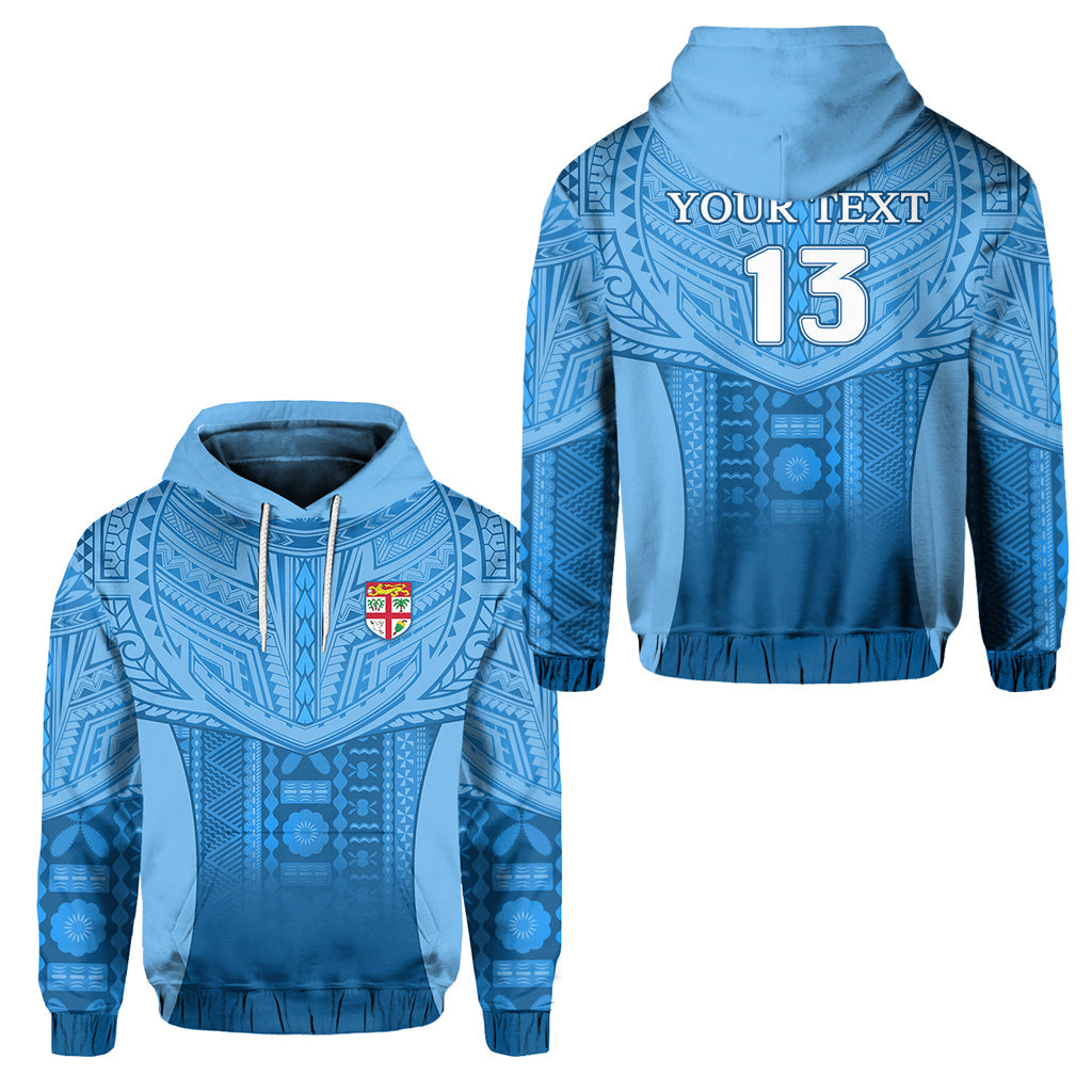 ( Personalised) Fiji Faithful Hoodie Version Blue Text and Number