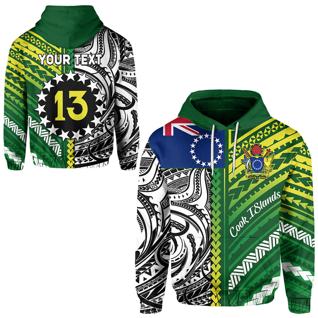 ( Personalised) Cook Islands Unique Hoodie Polynesia Pattern Text and Number