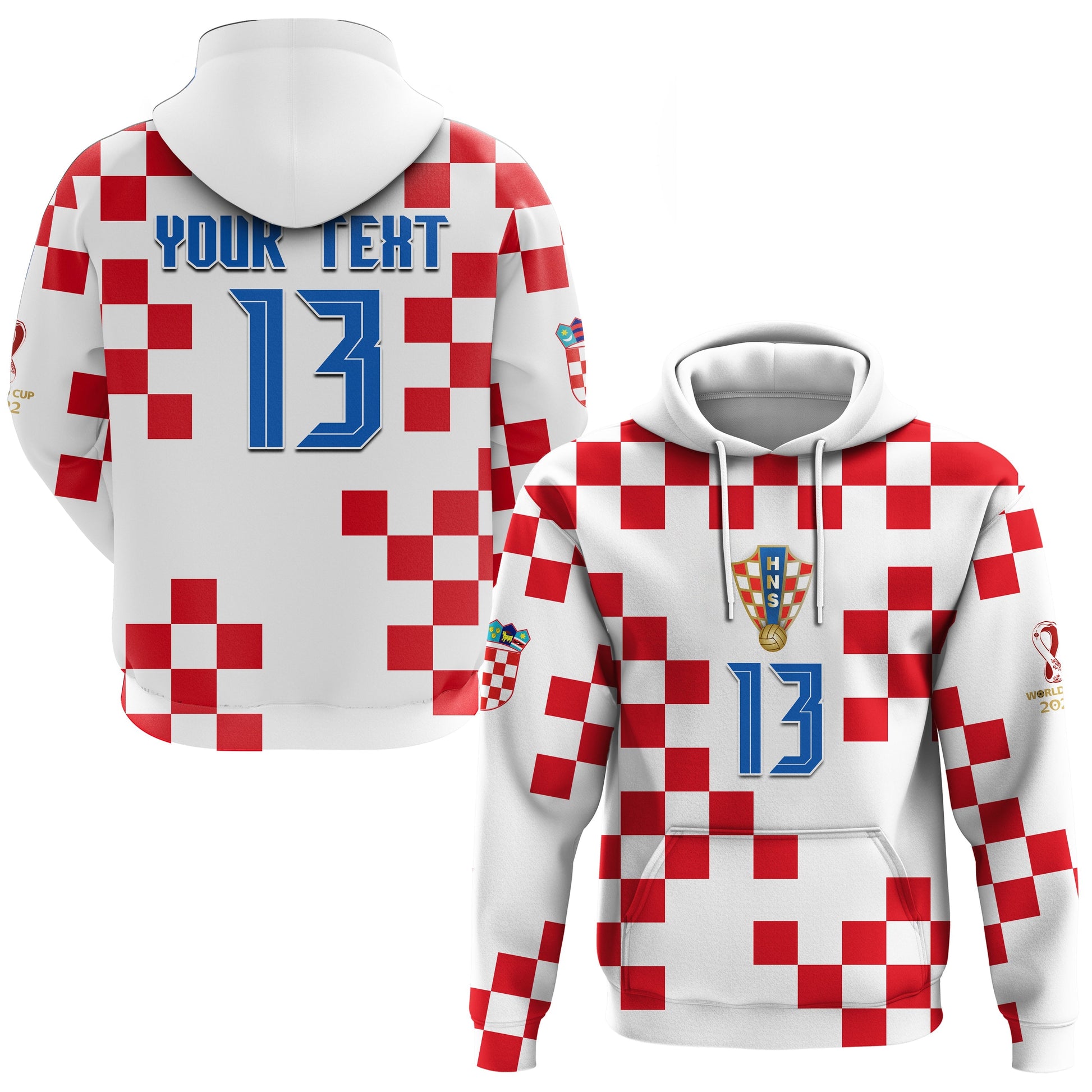 Custom Croatia Football Hoodie World Cup Champions 2022 Hrvatska