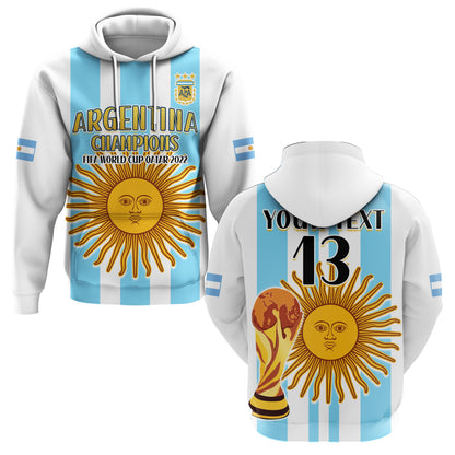 Custom Argentina Football Hoodie FIFA 2022 World Cup Champions