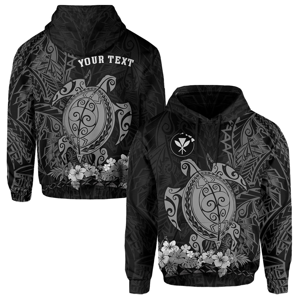 ( Personalised) Hawaii Polynesian Hoodie Gray Sea Turtles Hawaiian
