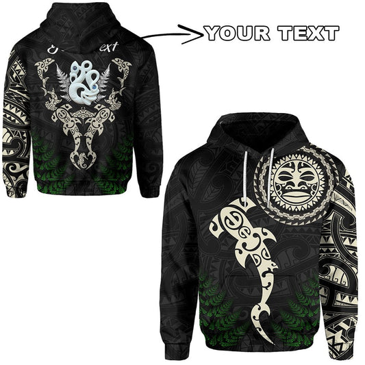 ( Personalised) Aotearoa Fern Hoodie Maori Manaia and Fish
