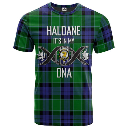 Printivon Haldane Clan DNA In Me Tartan Crest T Shirt