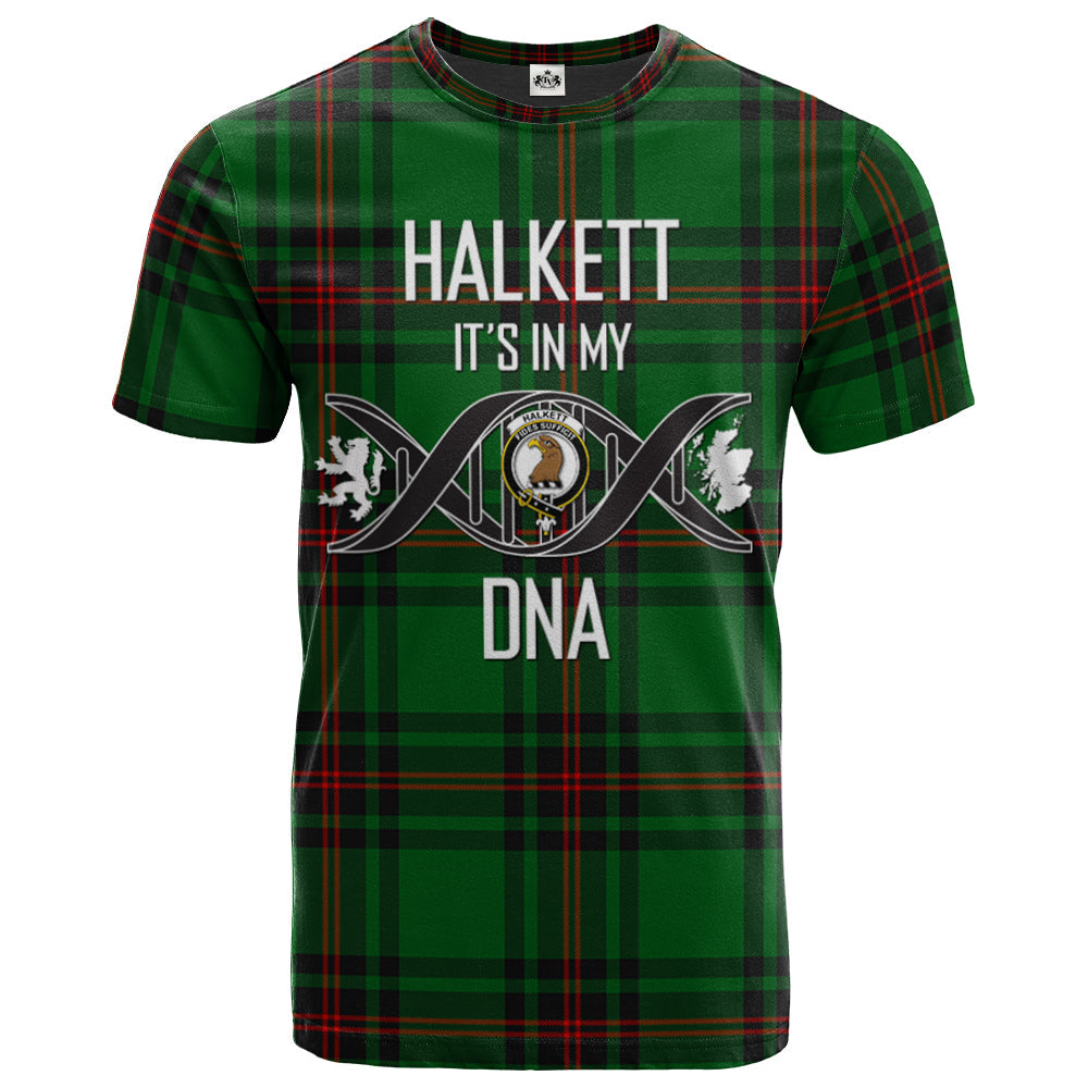 Printivon Halkett Clan DNA In Me Tartan Crest T Shirt