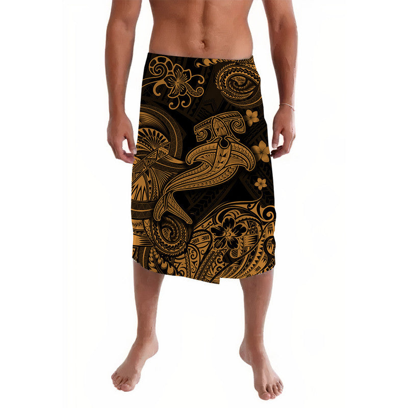 Hawaii Hammer Shark Polynesian Lavalava Unique Style - Gold