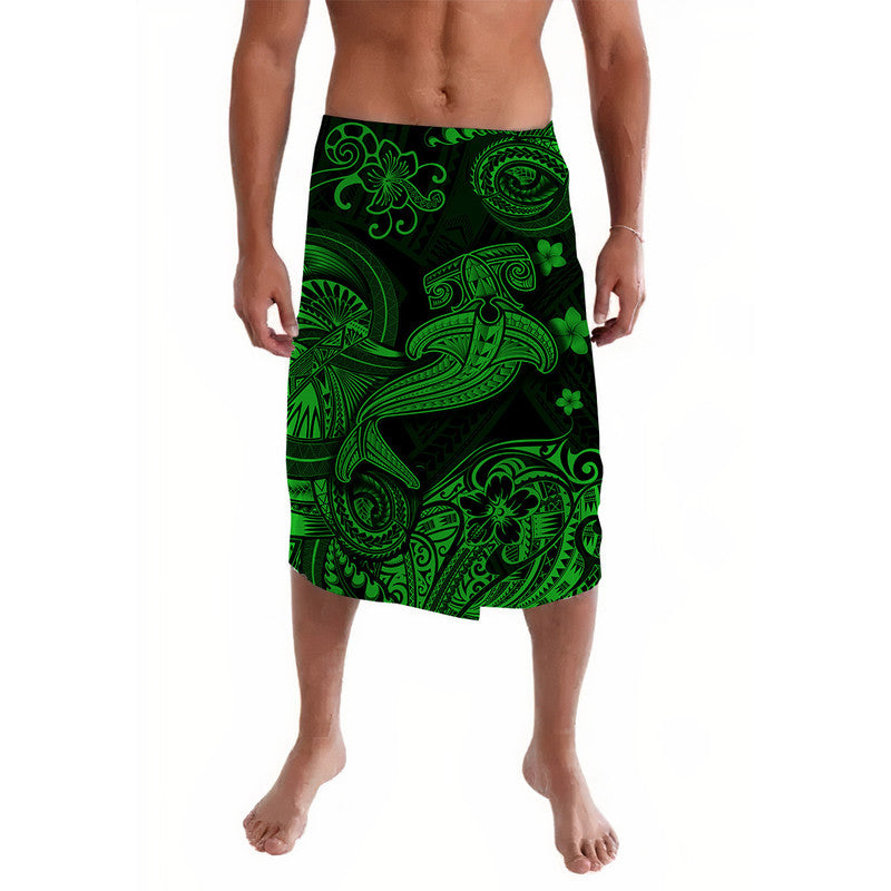 Hawaii Hammer Shark Polynesian Lavalava Unique Style - Green