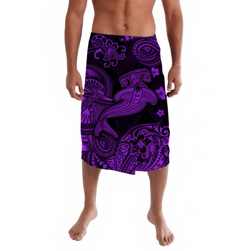 Hawaii Hammer Shark Polynesian Lavalava Unique Style - Purple