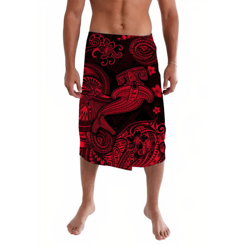 Hawaii Hammer Shark Polynesian Lavalava Unique Style - Red