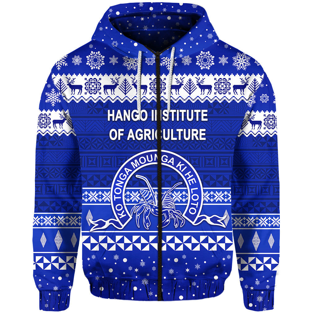 Hango Institute of Agriculture Christmas Zip Hoodie Simple Style