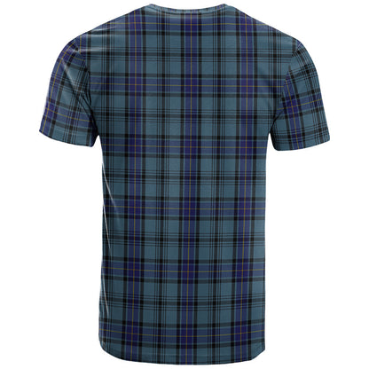 Printivon Hannay Blue Clan DNA In Me Tartan Crest T Shirt