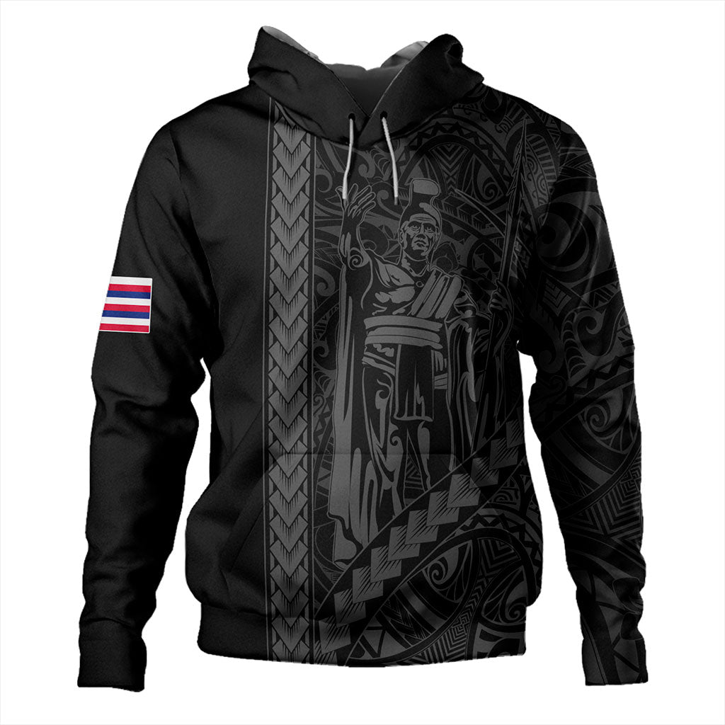 Hawaii Hoodie Tribal Polynesian King Kamehameha BLack Zip Hoodie All Over Print