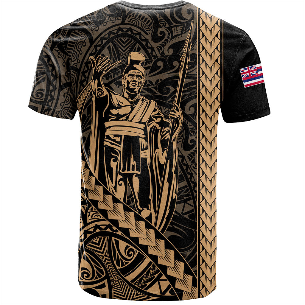 Hawaii T-Shirt Tribal Polynesian King Kamehameha Gold Shirt